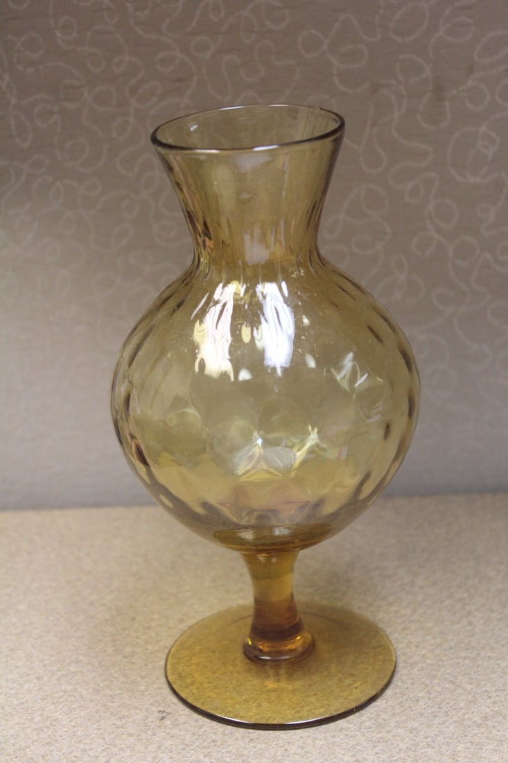 Amber Coloured Glass Vase - 3