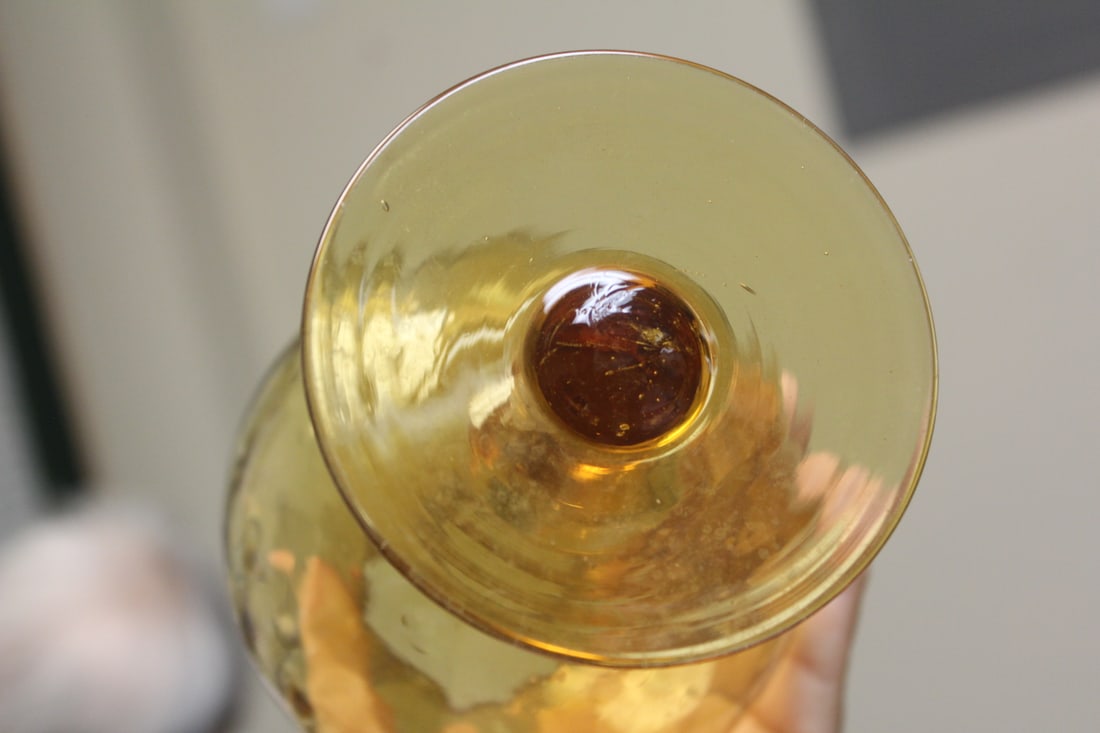 Amber Coloured Glass Vase - 5