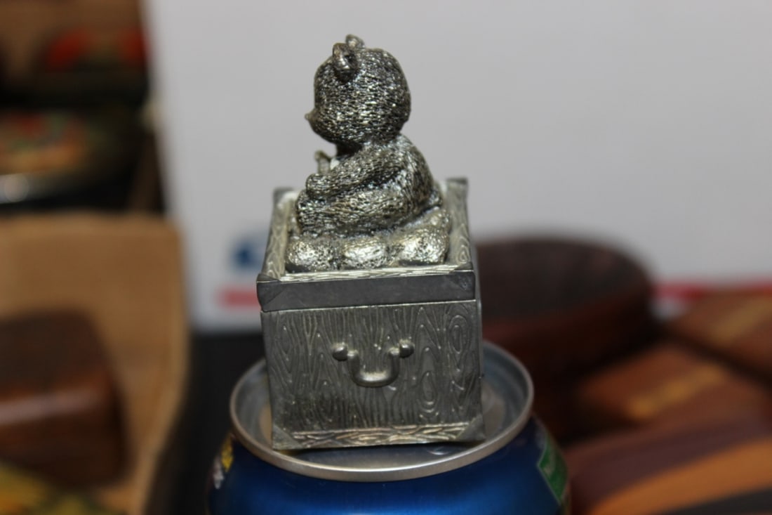 A Nicely Carved Metal Small Trinket Box - 2