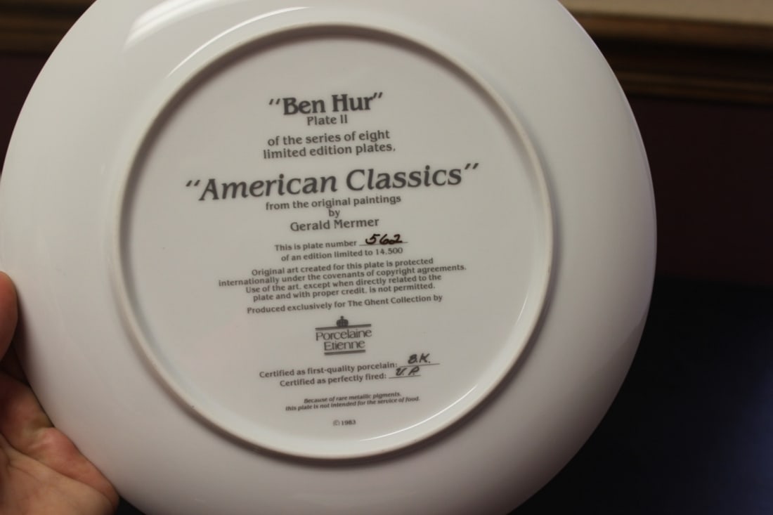 Collectors Plate "Ben Hur" By Gerald Mermer - 2