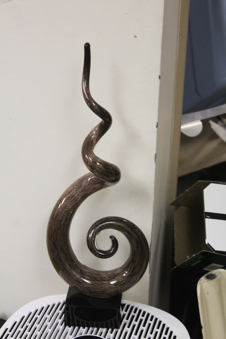 Art Glass Swirl Form Statue - 3