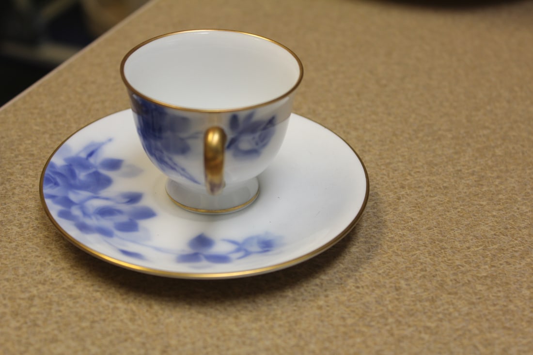 Flow Blue Cup and Saucer - 2
