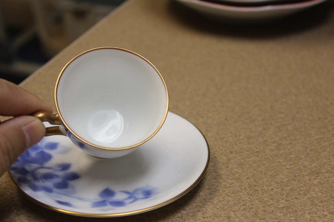Flow Blue Cup and Saucer - 3