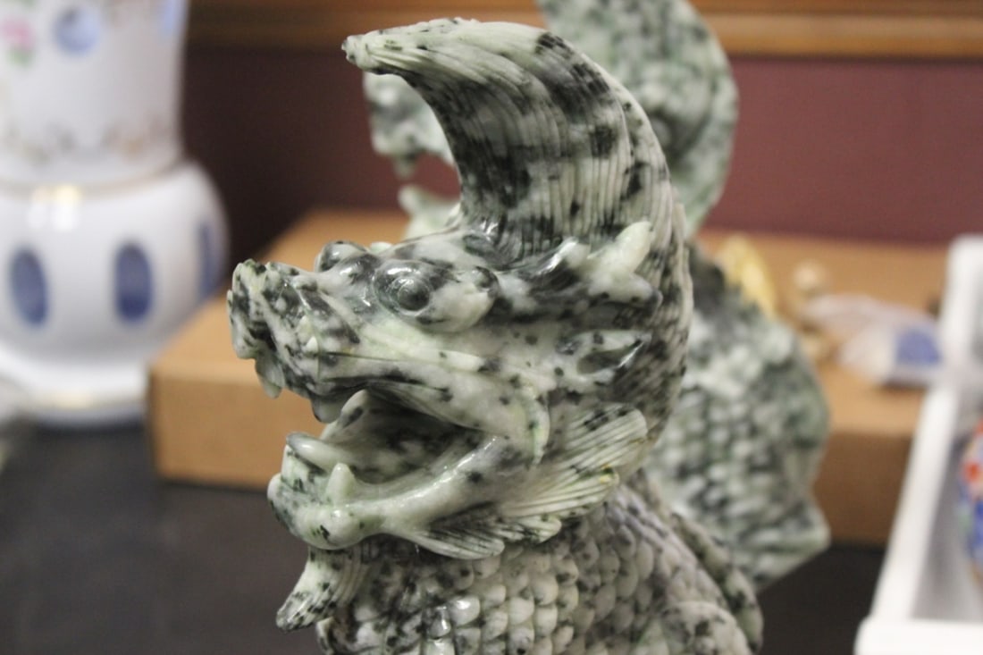 Set of Two Jade or Hardstone Chinese Beast - 4