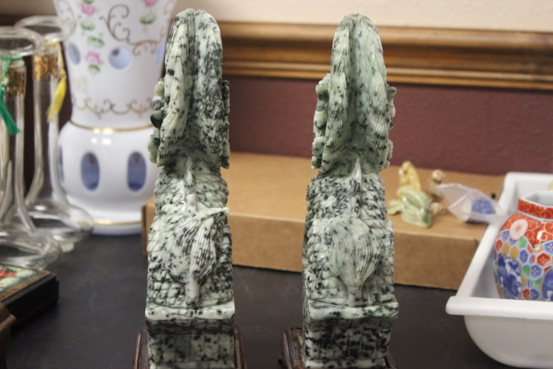 Set of Two Jade or Hardstone Chinese Beast - 7