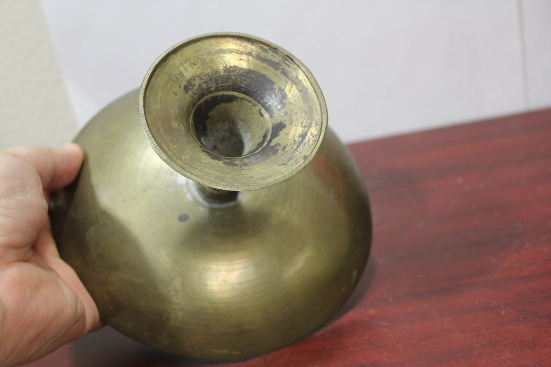 A Chinese Brass Stem Bowl - 4