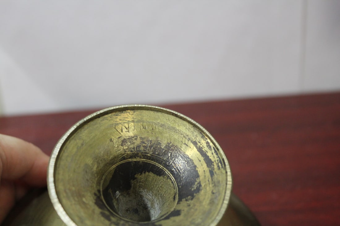 A Chinese Brass Stem Bowl - 5
