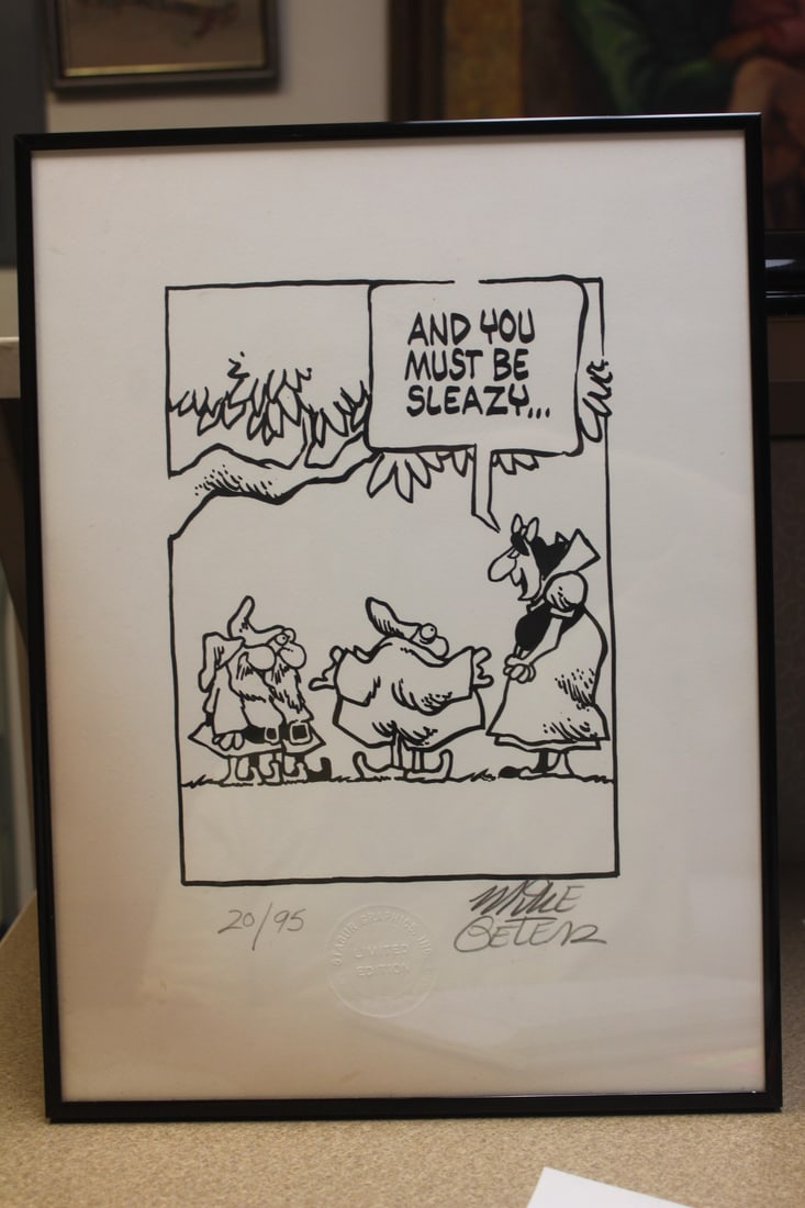 Mike Peters Limited Edition Stabur Graphics Print: signed by pencil - framed - overall= 12 1/8" x 16 1/4"