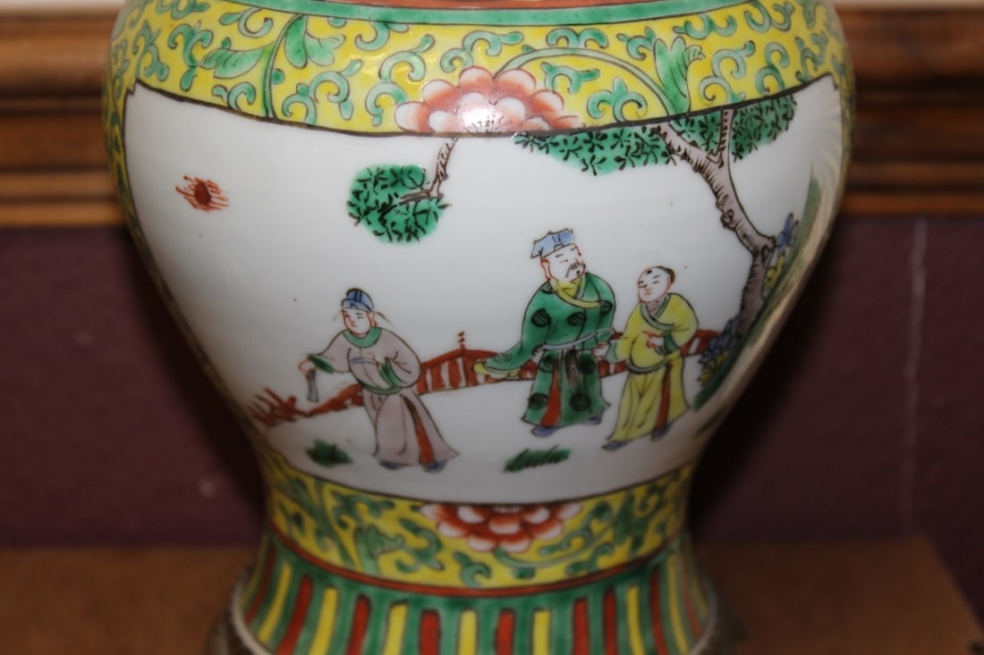 A Chinese Famille Jaune Ginger Jar Lamp - 3