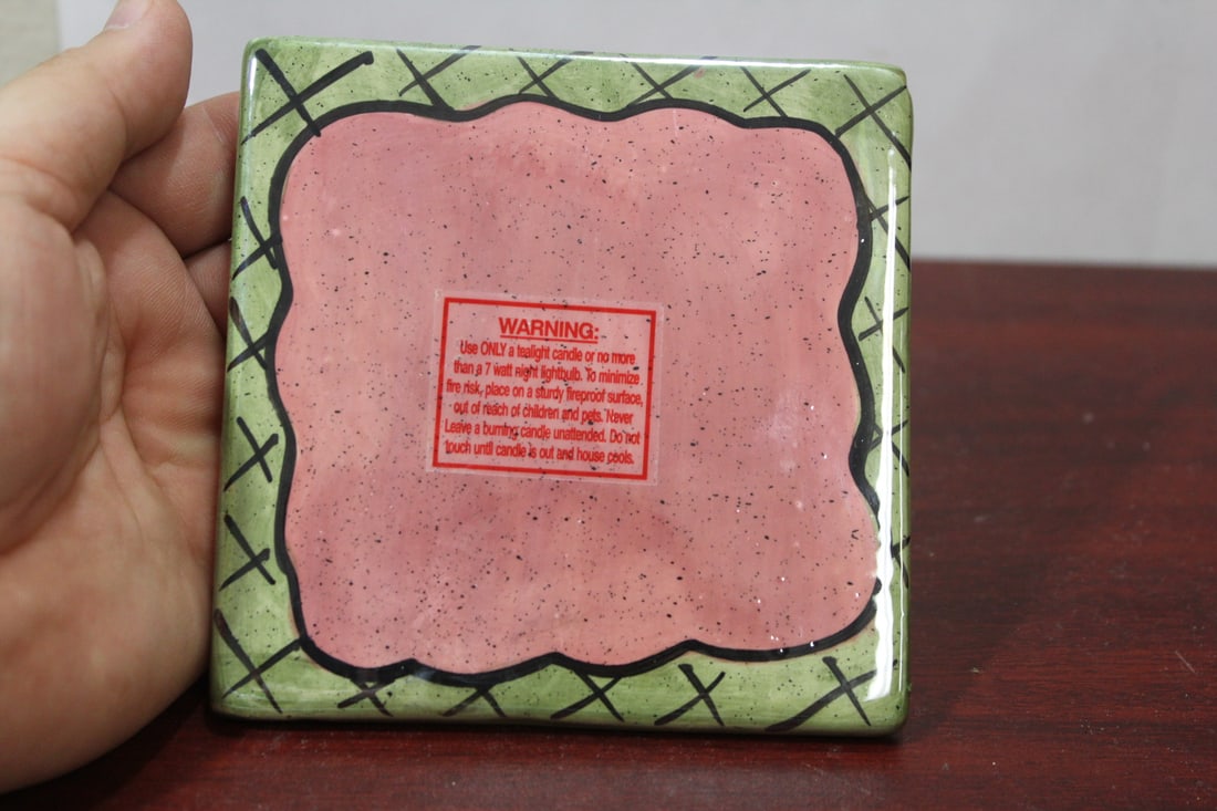 A Blue Sky Ceramic Tile: 4 1/4" square