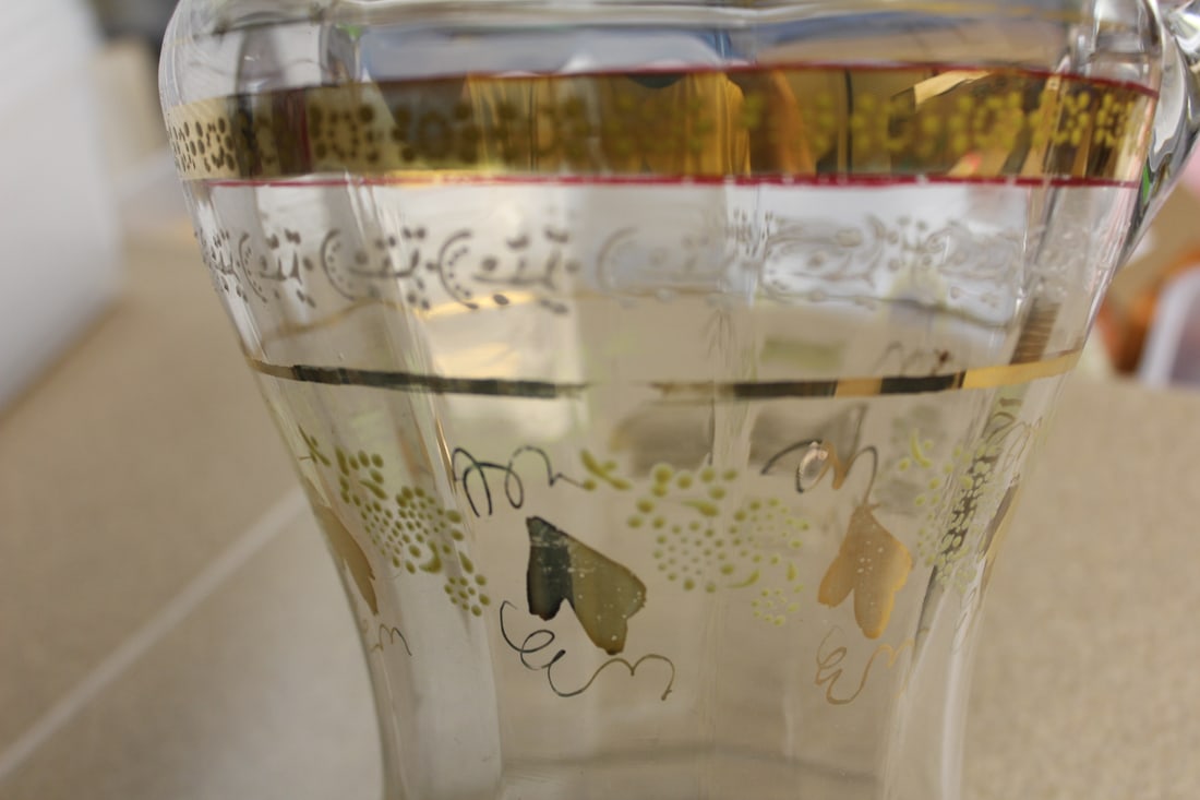 Victorian Inlaid Glass Pitcher - 2