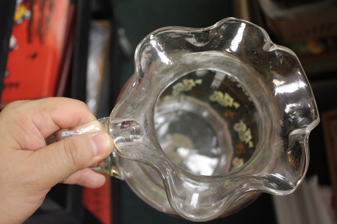 Victorian Inlaid Glass Pitcher - 5
