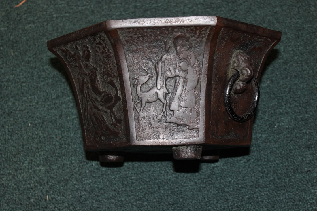 A Chinese Bronze or Cast Iron Plant Pot - 4