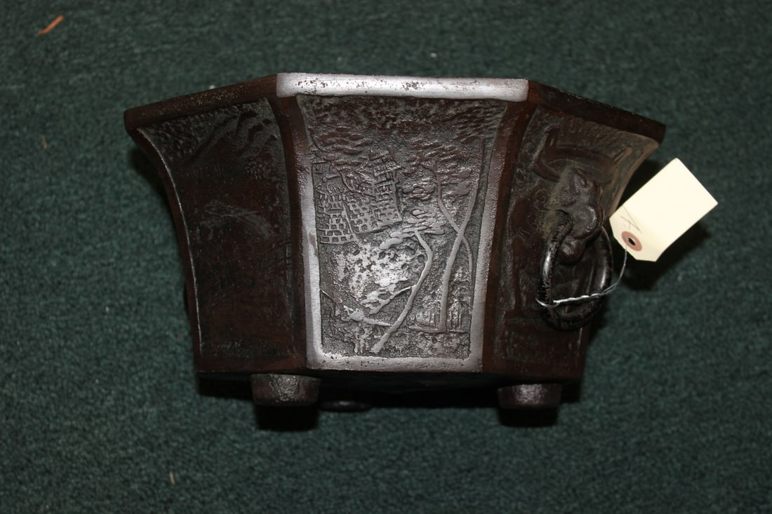 A Chinese Bronze or Cast Iron Plant Pot - 5