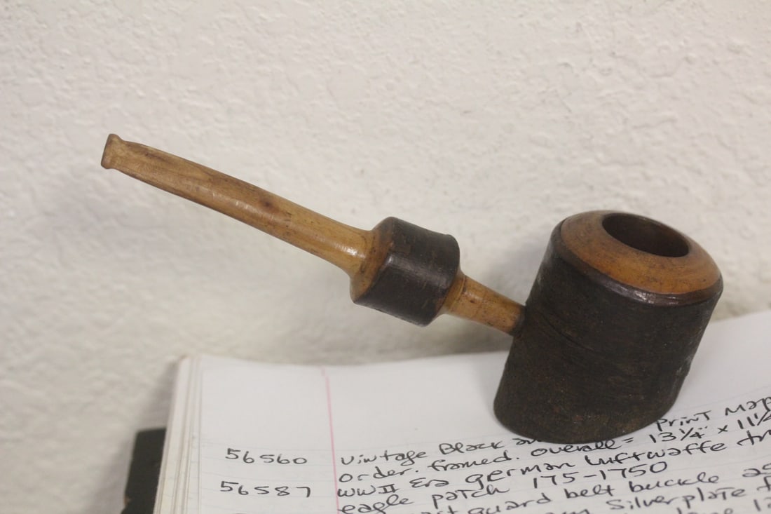 Vintage Smoking Pipe: most likely European - possibly from Denmark - 6 1/8" long