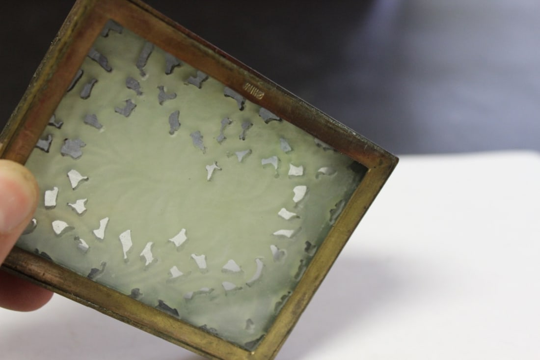 A Vintage Chinese Jade and Bronze Ashtray - 4