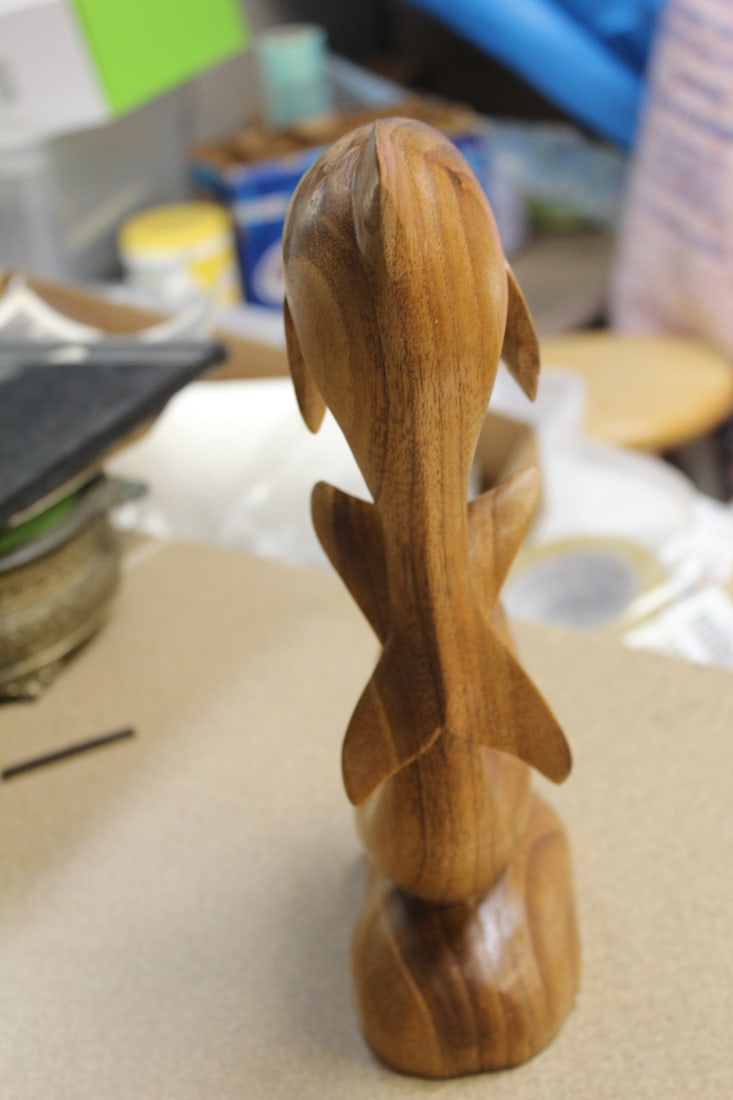 Carved Wooden Group of Dolphins - 2