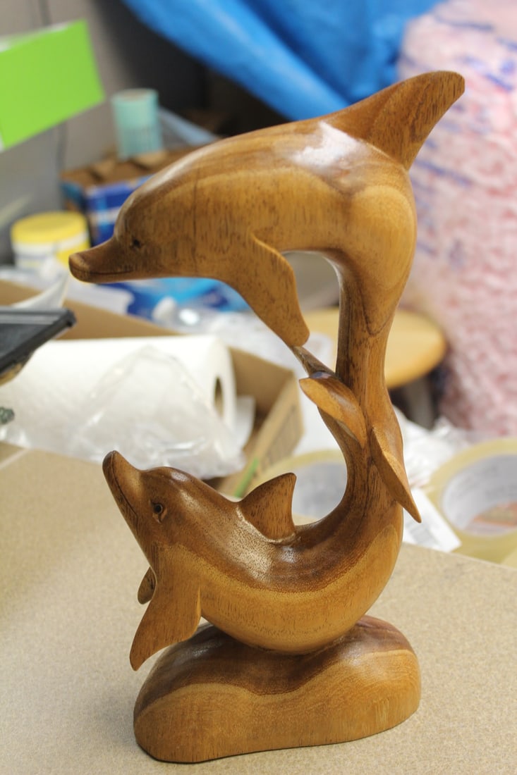 Carved Wooden Group of Dolphins - 3