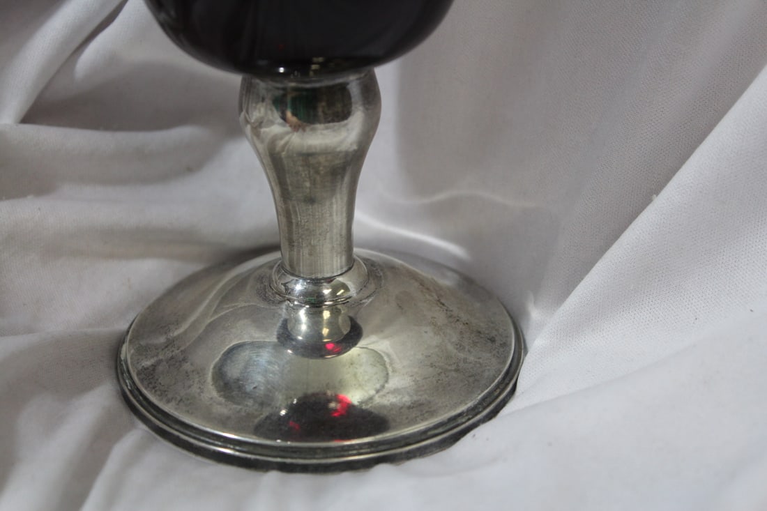 A Sterling Base Ruby Red Gorham Vase - 3