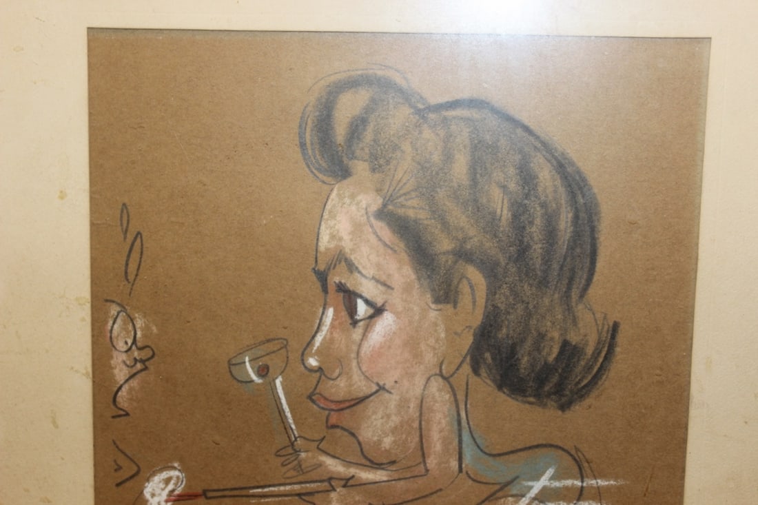 A Charcol / Pastel On Paper - Midcentury - 2