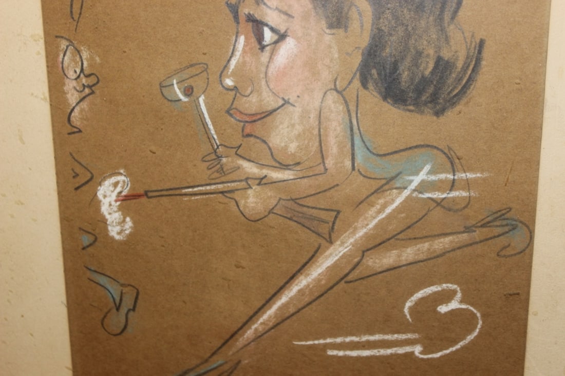 A Charcol / Pastel On Paper - Midcentury - 5