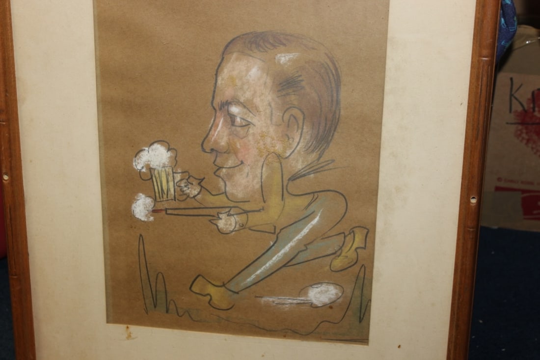 A Charcol / Pastel On Paper - Midcentury - 3