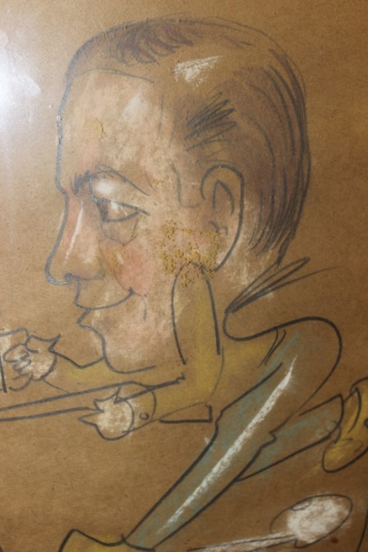 A Charcol / Pastel On Paper - Midcentury - 4
