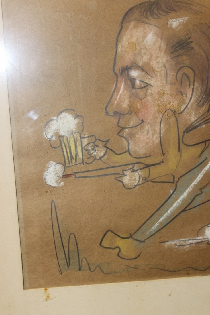 A Charcol / Pastel On Paper - Midcentury - 5