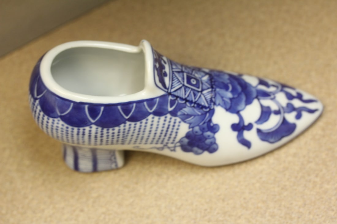 Blue and White China Shoe - 2