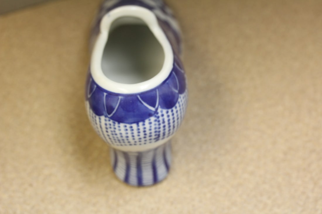 Blue and White China Shoe - 3