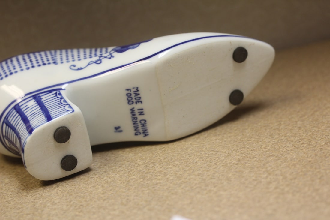 Blue and White China Shoe - 4