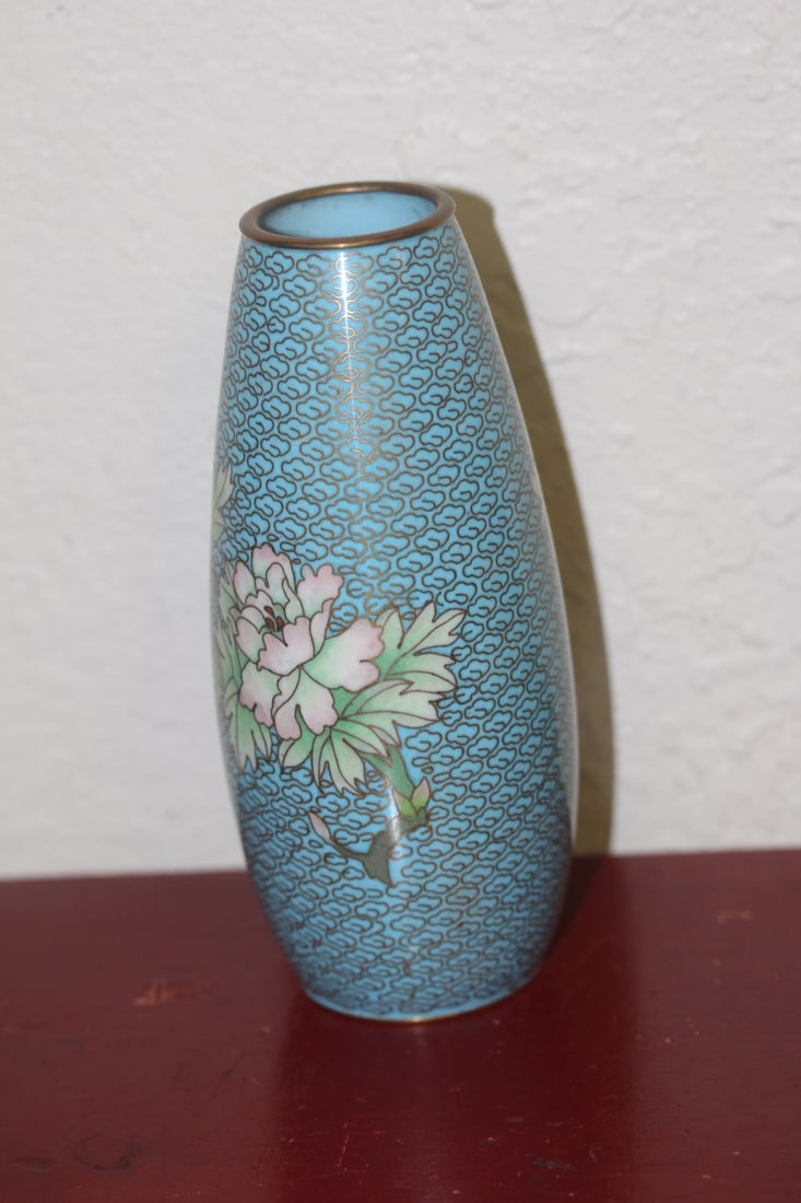 Unusual Shape Chinese Cloisonne Vase - 3
