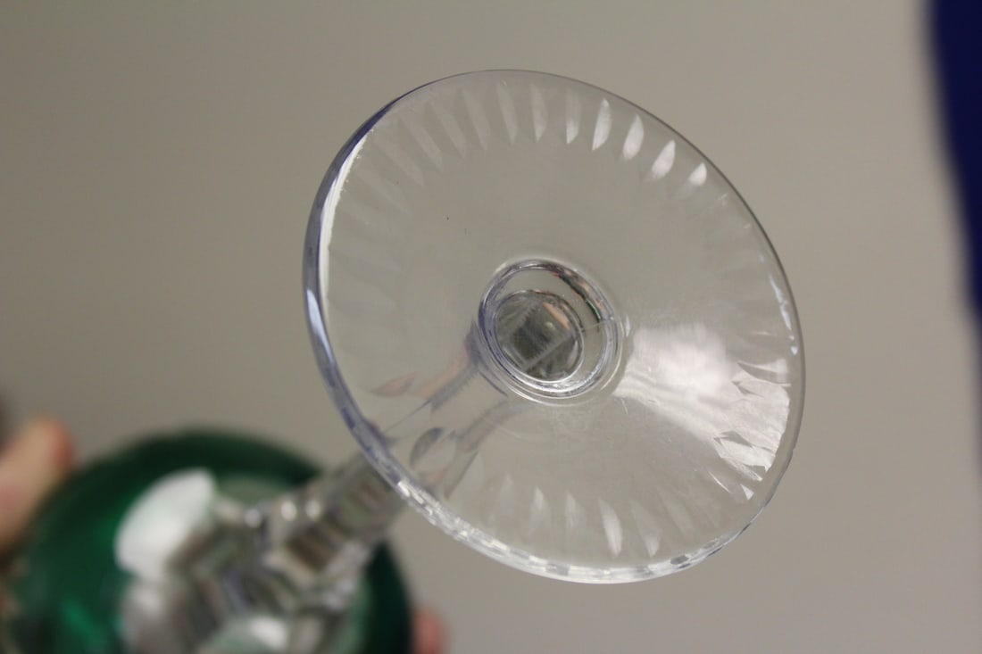 A Green Cut Glass Goblet - 10