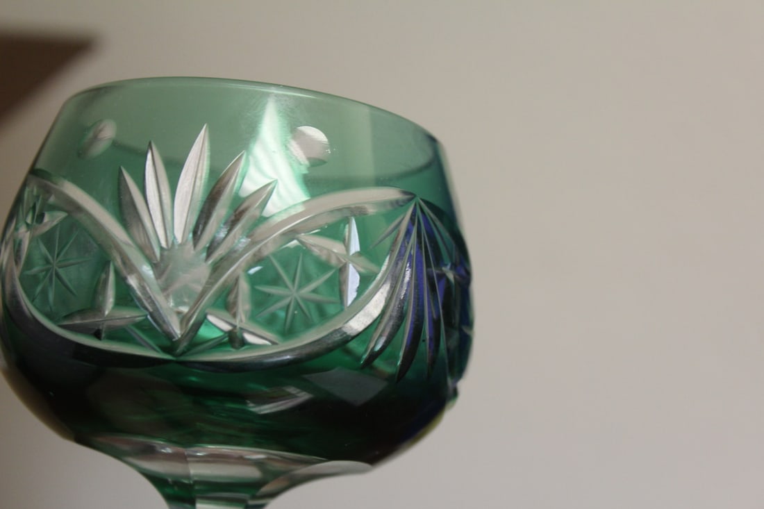 A Green Cut Glass Goblet - 6