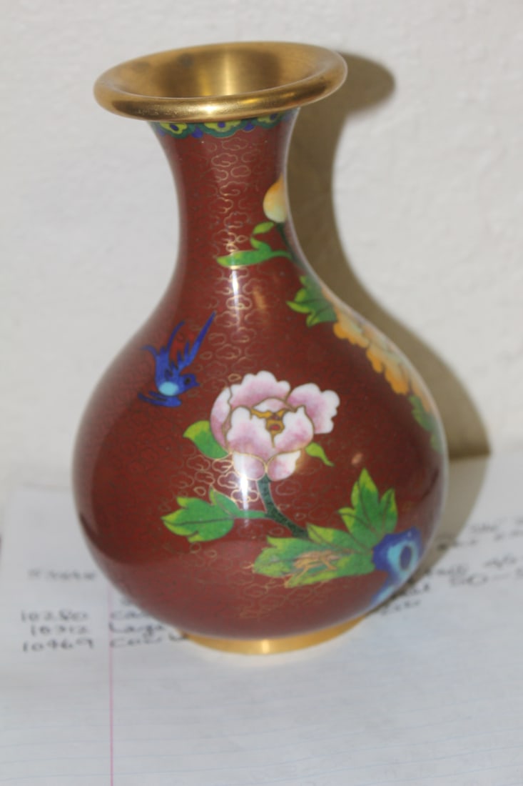 Chinese Cloisonne Tear Drop Vase - 2