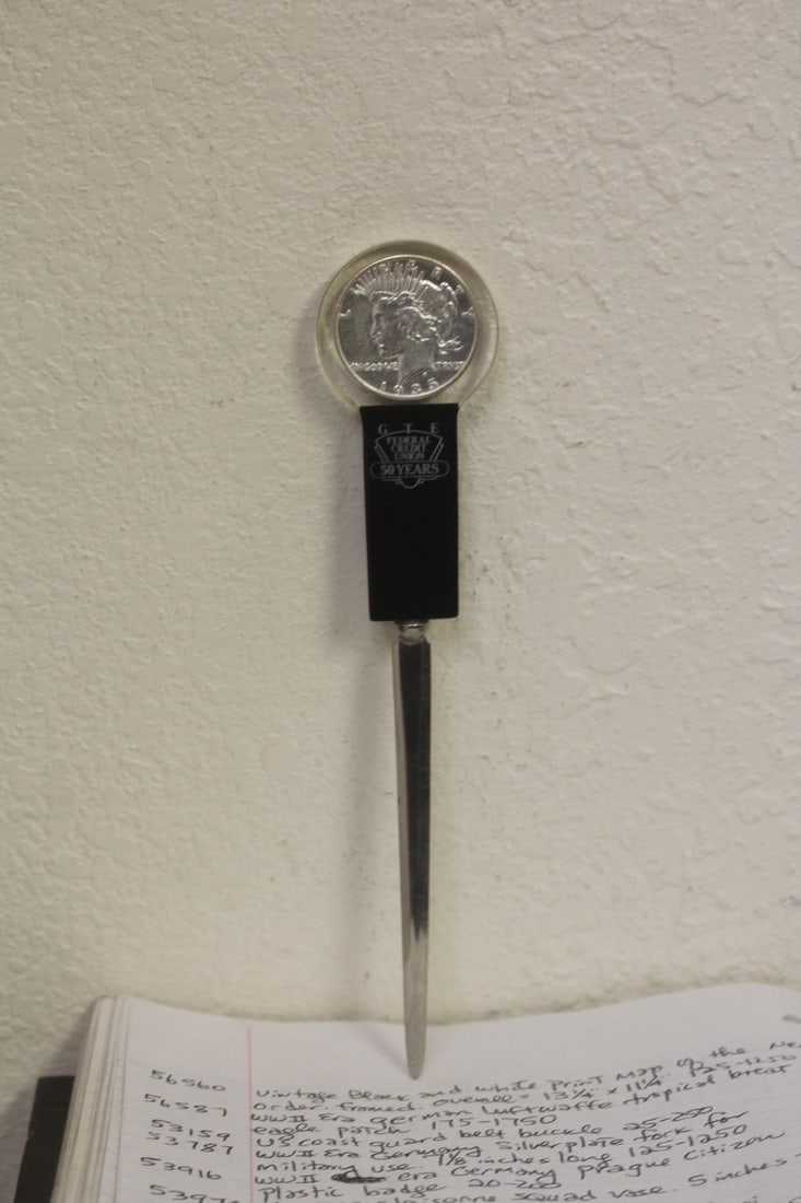 1935-S Peace Silver Dollar Letter Opener: key date - 9 3/4" long