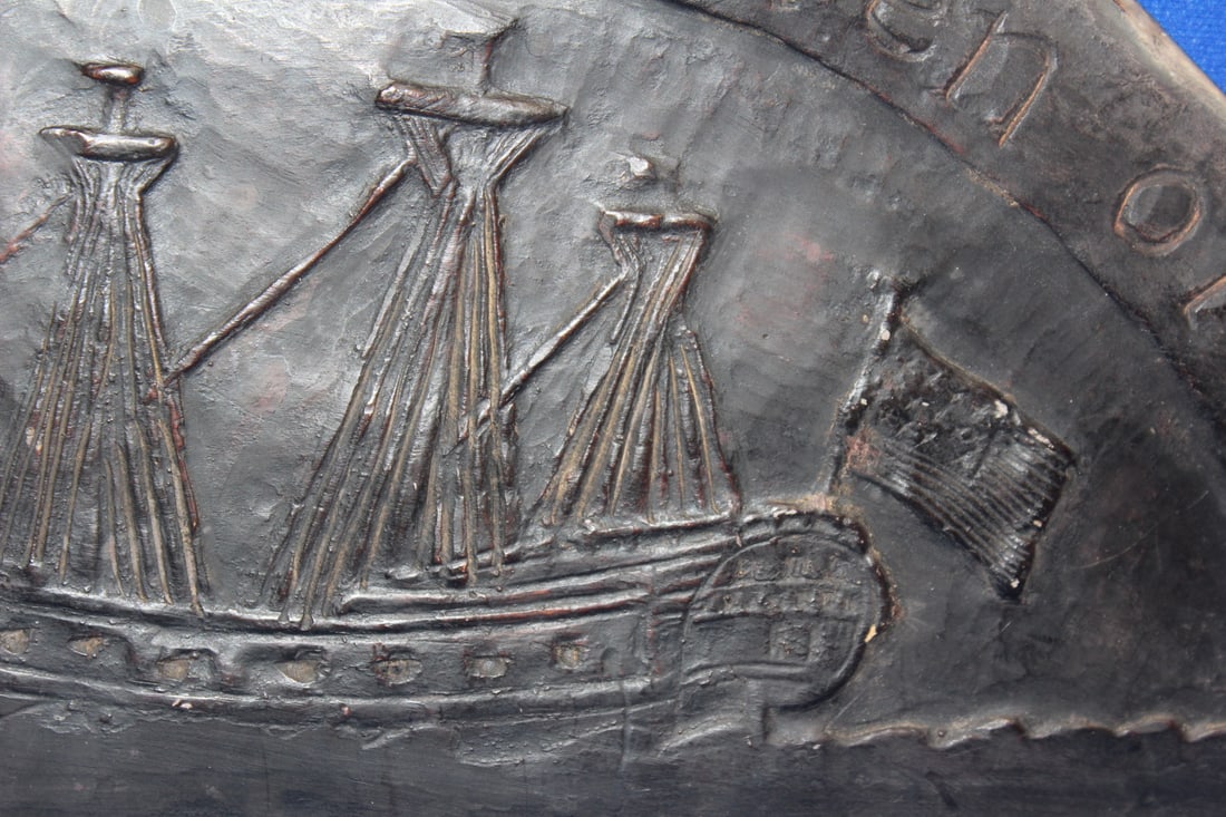 Vintage/Antique Ship Motif Chalk Wall Plaque - 2