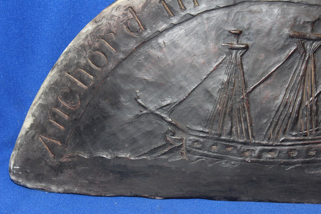 Vintage/Antique Ship Motif Chalk Wall Plaque - 3