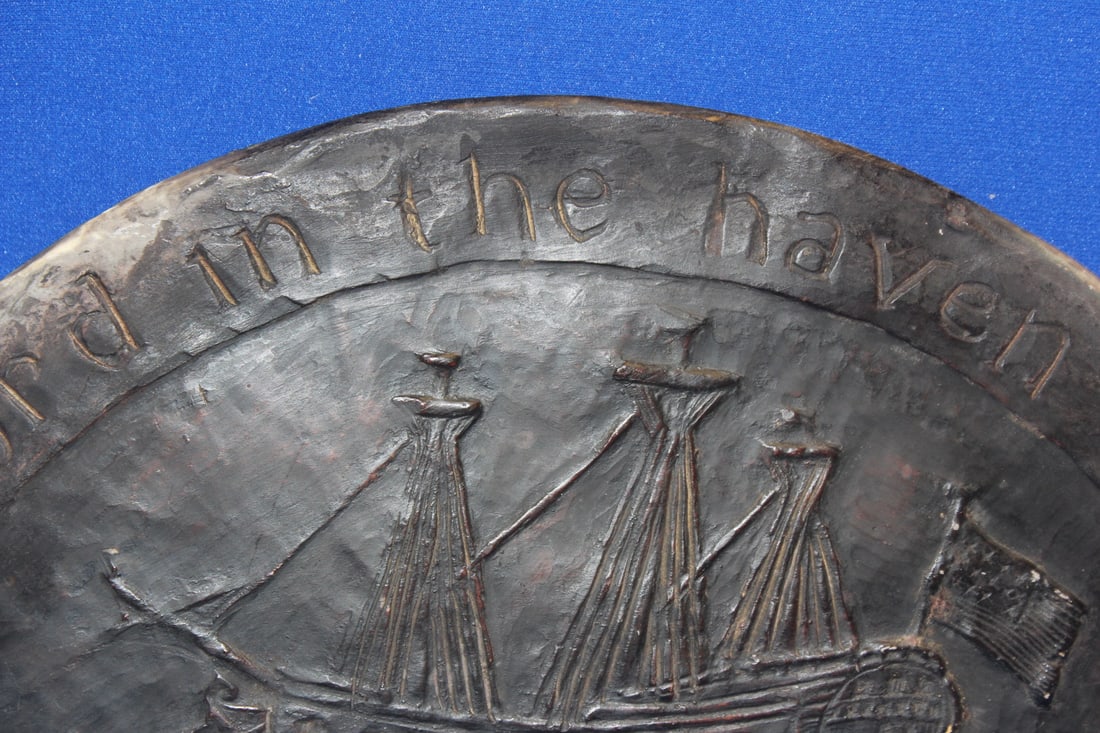 Vintage/Antique Ship Motif Chalk Wall Plaque - 4