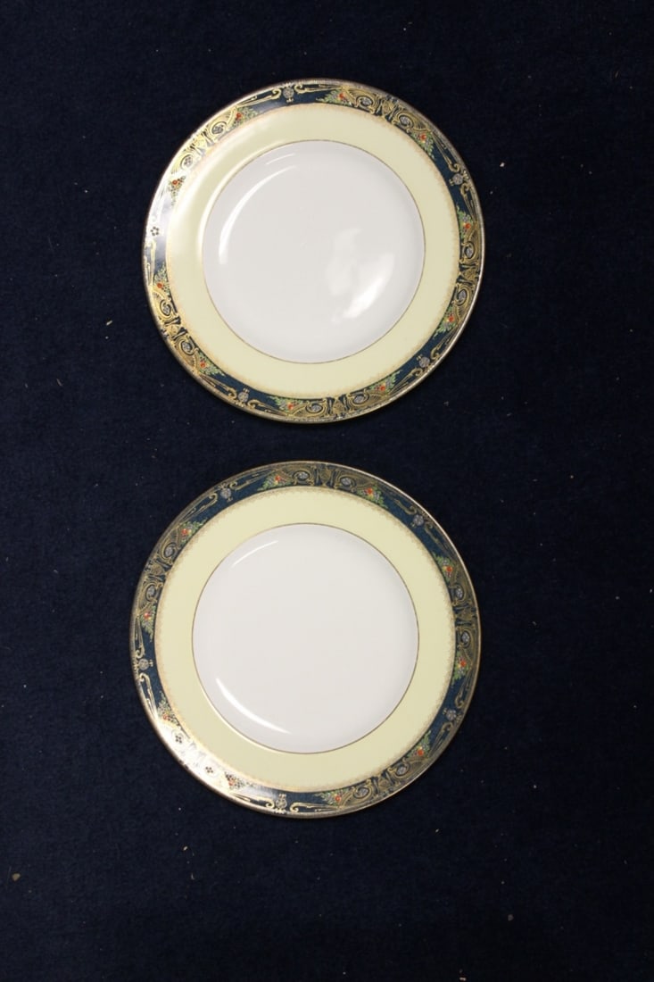 Set of 2 Royal Worcester China Plates: Each 9-3/8" in diameter - Late 19th early 20th century - very well done - Embossed, hand painted work
