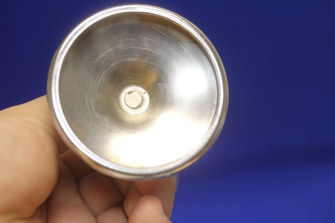 Silverplated and Amber Glass Goblet - 4
