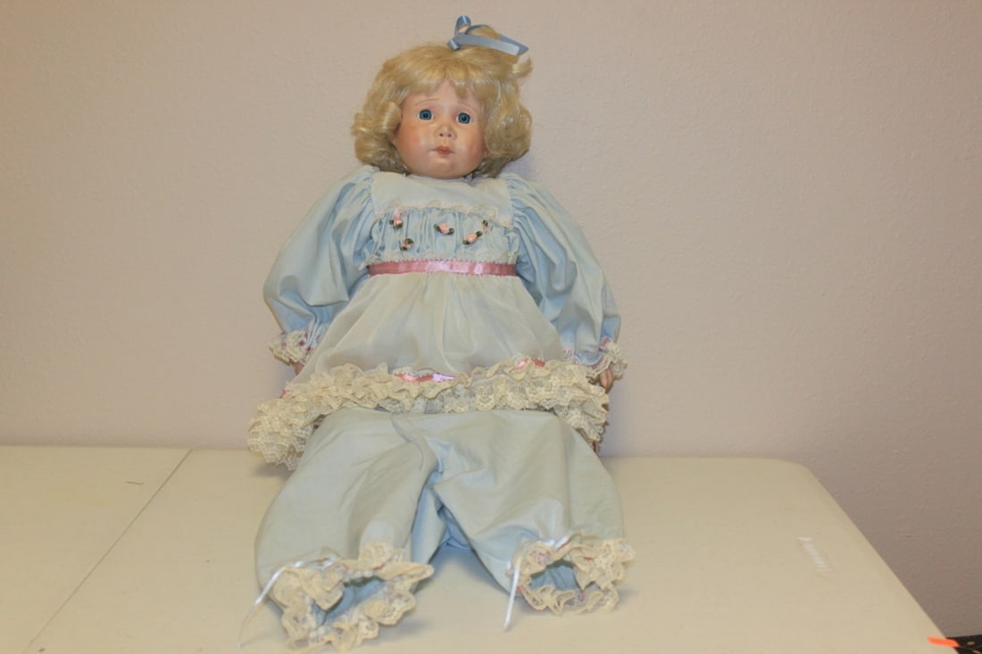 A Kais Doll - Signed by artist: Gail Shumaker: Approximately 26 inches tall - signed on back of the neck