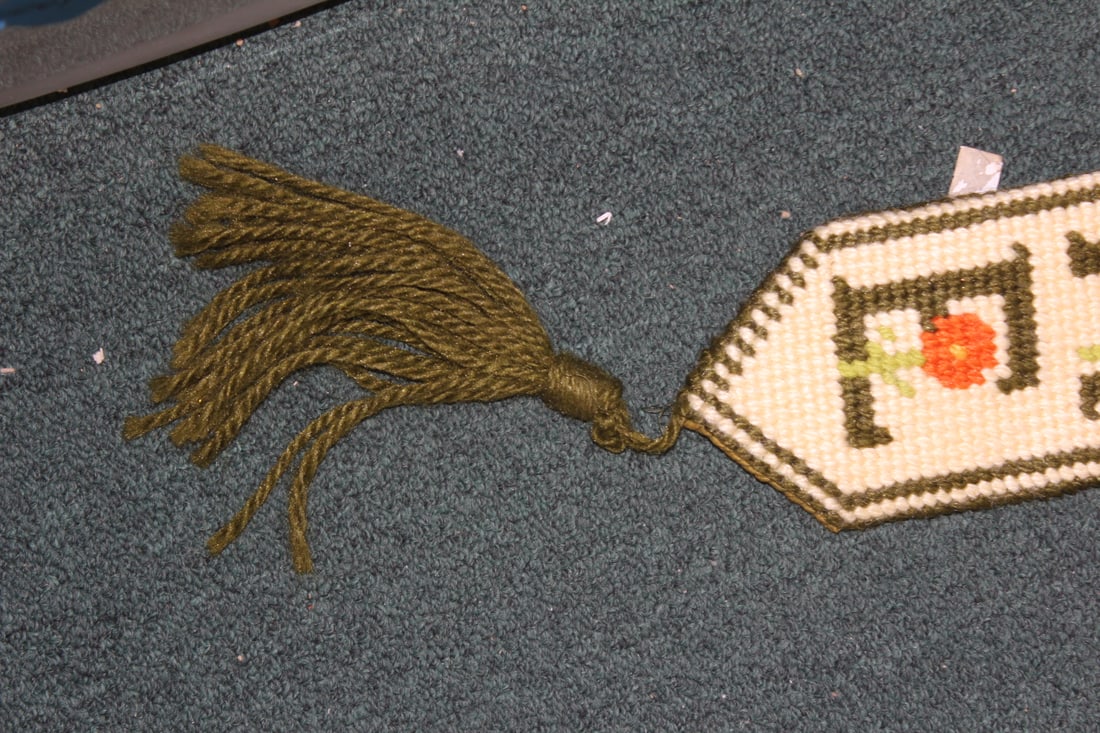Vintage Welcome Needlepoint Hanger - 2
