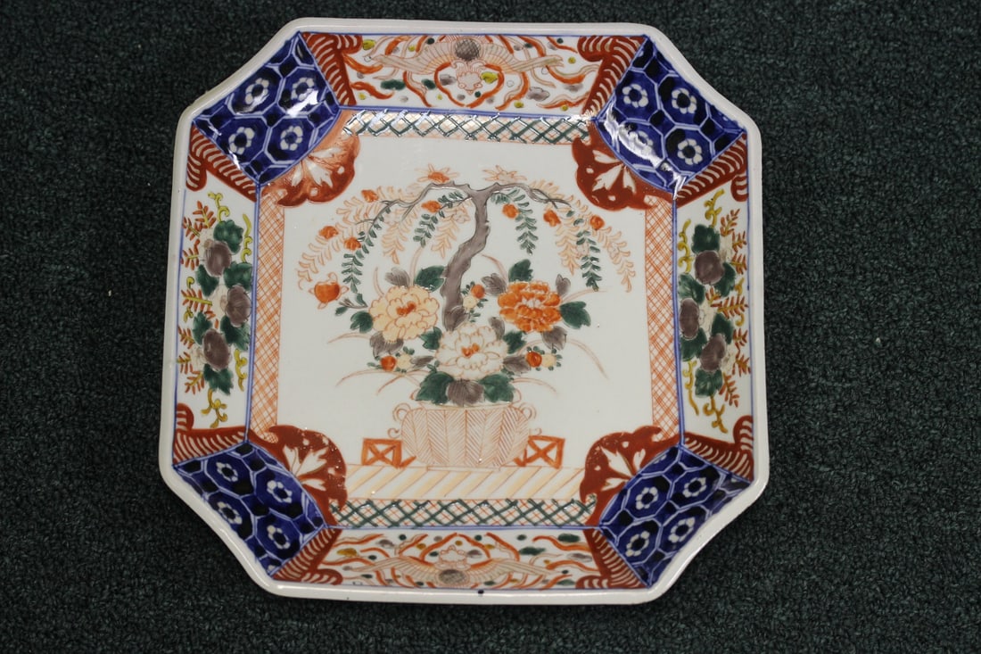 An Imari Plate: 19th Century Japanese - one flea bite, that's hardly noticeable - 10 3/4" square