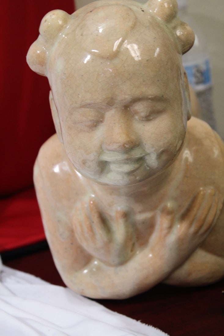 An Antique/Vintage Chinese Kneeling Boy - 4