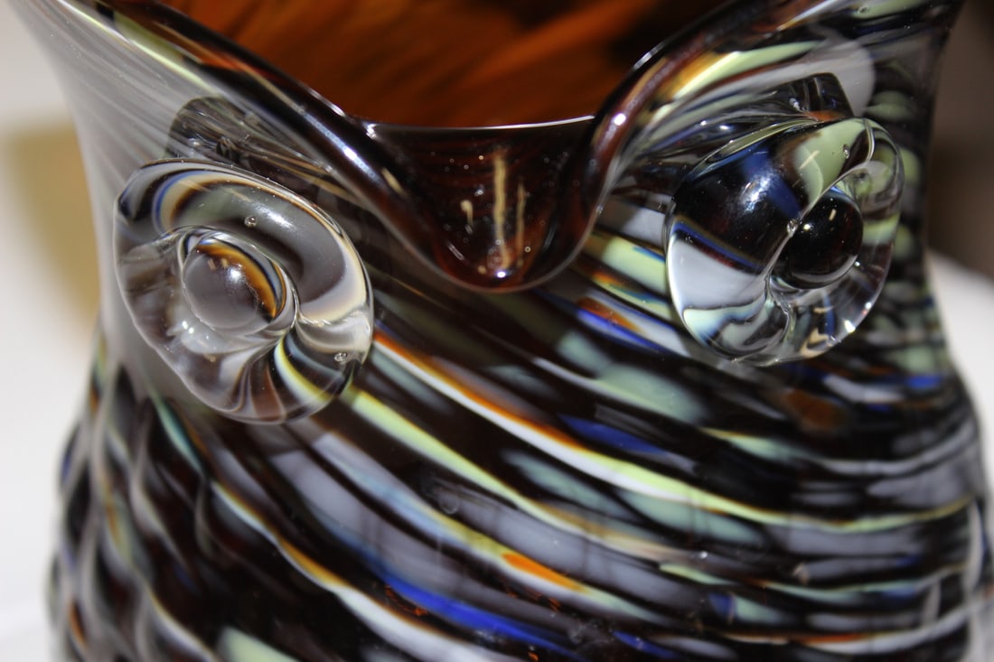 An Art Glass Owl Pitcher - 6