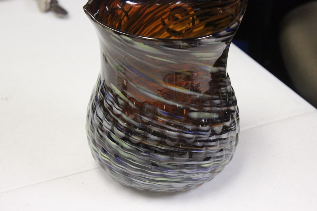 An Art Glass Owl Pitcher - 7