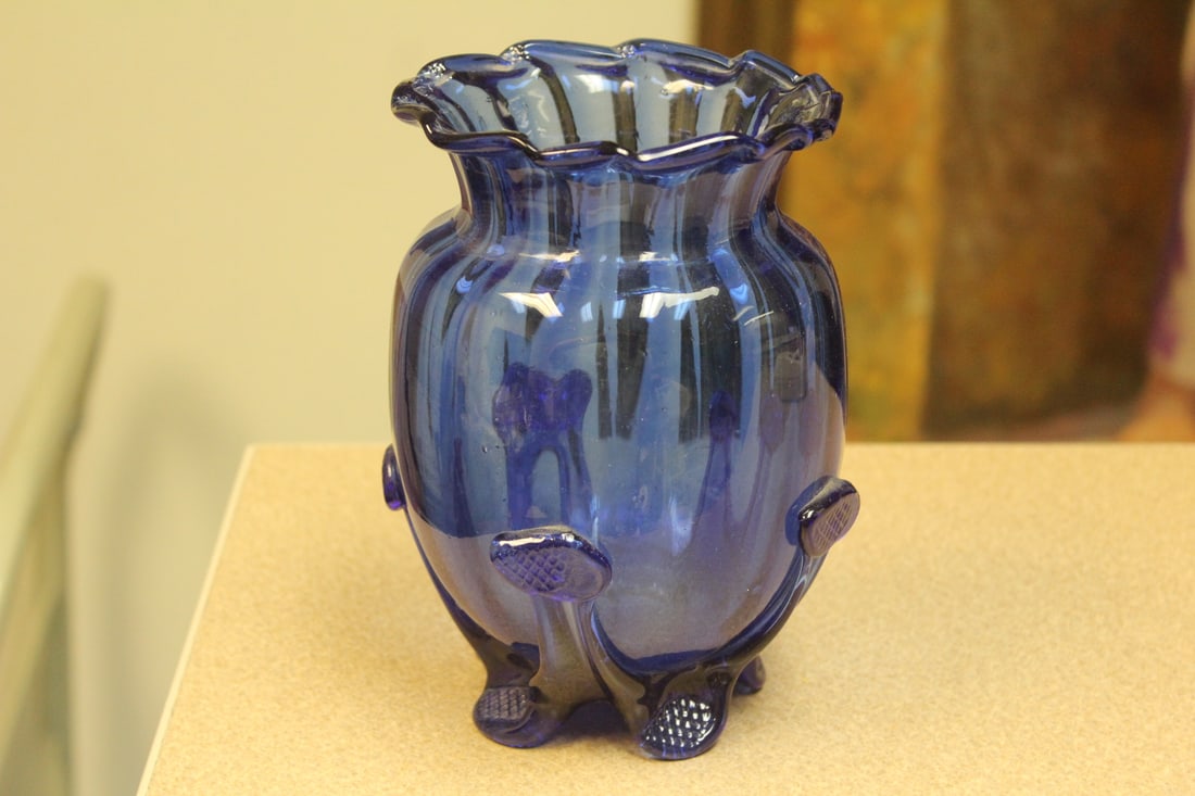 Cobalt Blue Glass Vase - 3