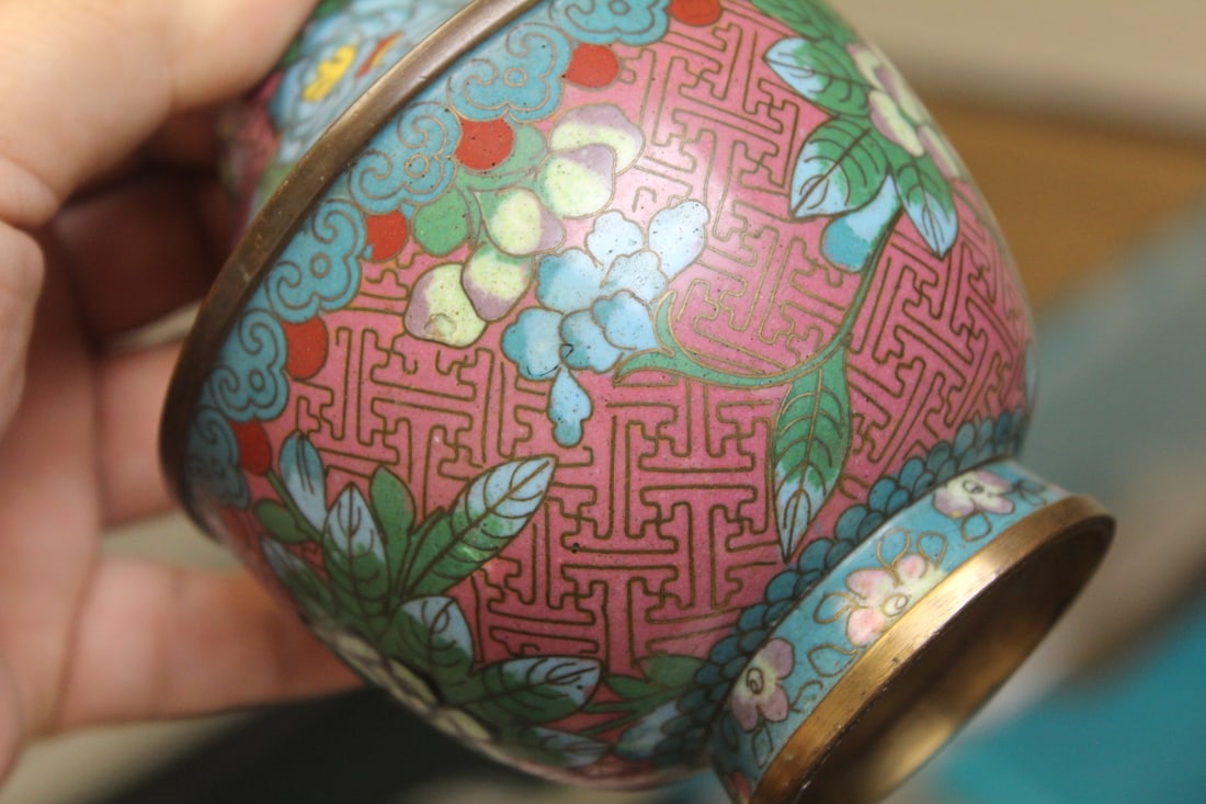 Antique Chinese Cloisonne Vase - 6