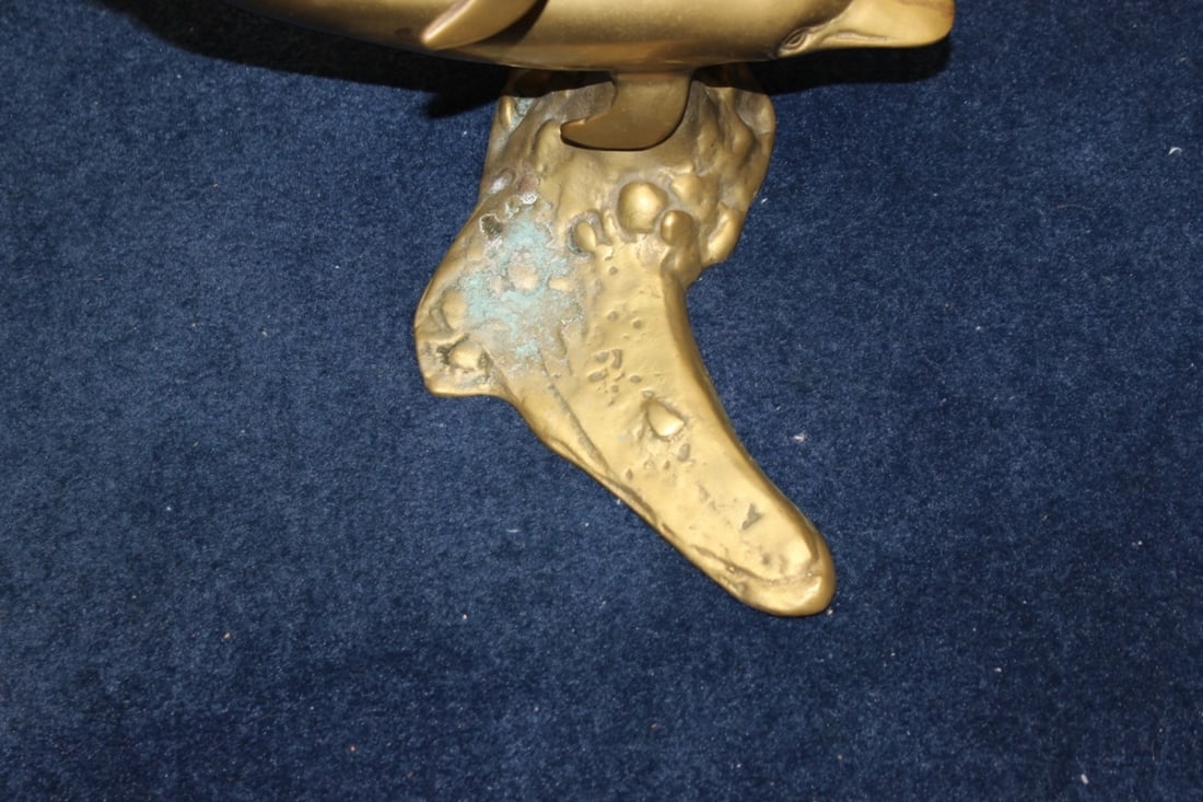 A Bronze/Brass/Metal Dolphin Statue /Twin Dolphins - 2